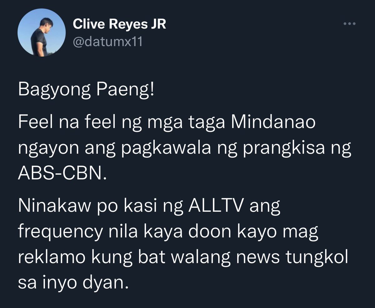 ohohvin_'s tweet photo. I hope that @ALLTVOfficial executives and Manny Villar will file a cyberlibel case against Clive Reyes Jr for his slanderous and deceitful tweet that ALLTV 'stole' ABS-CBN's frequency (in which it is owned by the government). https://t.co/JxuIDJW2a0