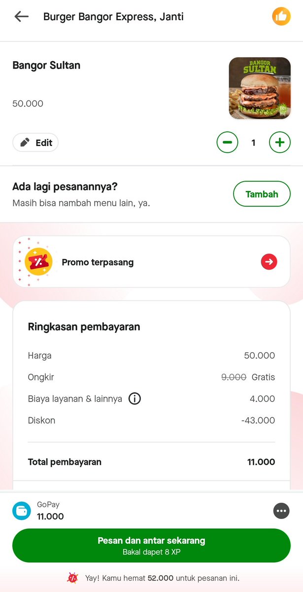 cinta banget sama gofood 😫😭