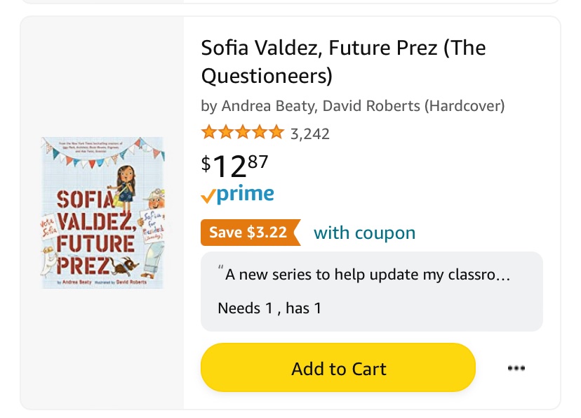 Thank you to the 🧚‍♀️ that purchased this book off my list! I have a few students in mind that will love reading it ❤️ amazon.com/hz/wishlist/ls…