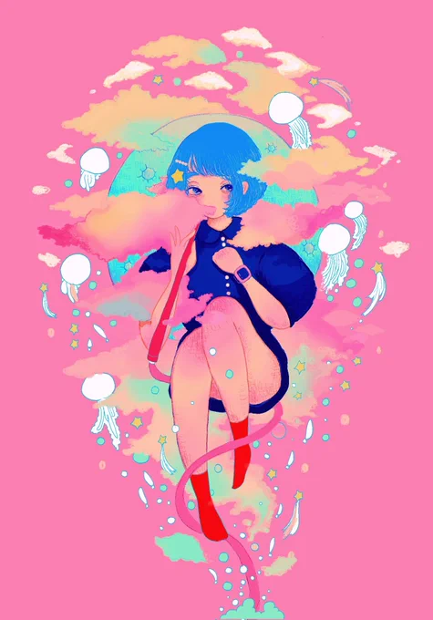 ⑧シーシャのあの子(唯一ジト目っぽい過去絵)#東京ジト目展#絵描きさんと繫がりたい 