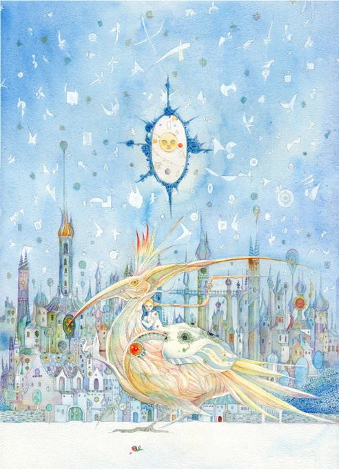 青で選ぶとお気に入りの絵が多いよ…ウィンザー&amp;ニュートンのコバルトブルーは今まで一番たくさん使った絵の具…ミジェロのコバルトターコイズライトはこれがないともう水彩は描けないって色#あなたの青色の作品を見せてください 