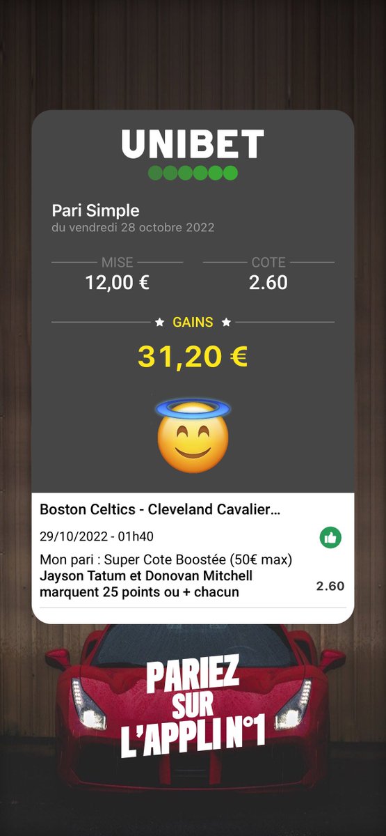 JokerTps's tweet photo. #NBA

RecapBet 📝

⚡️SCB • Tatum &amp; Mitchell 25 points @2,60 ✅

👉 M. Smart +5,5 passes @1,94 ✅

👉 J. Brown &amp; D. Mitchell 30 points + T. Haliburton &amp; B. Beal 25 points @97,13 ✅

FAITES MOI EXPLOSER CE TWEET QUEL NUIT INCROYABLE 🤑🤑✅

#NBATwitter #NBATwitterLive #TeamParieur https://t.co/Fh4aSW7Ffj