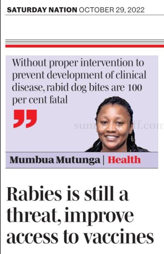 The most effective way to prevent human rabies is by vaccinating domestic dogs. 

However, when bitten by a rabid animal, one should immediately wash the wound with clean running water for at least 15 minutes. 

An immediate visit to a health facility is highly recommended.