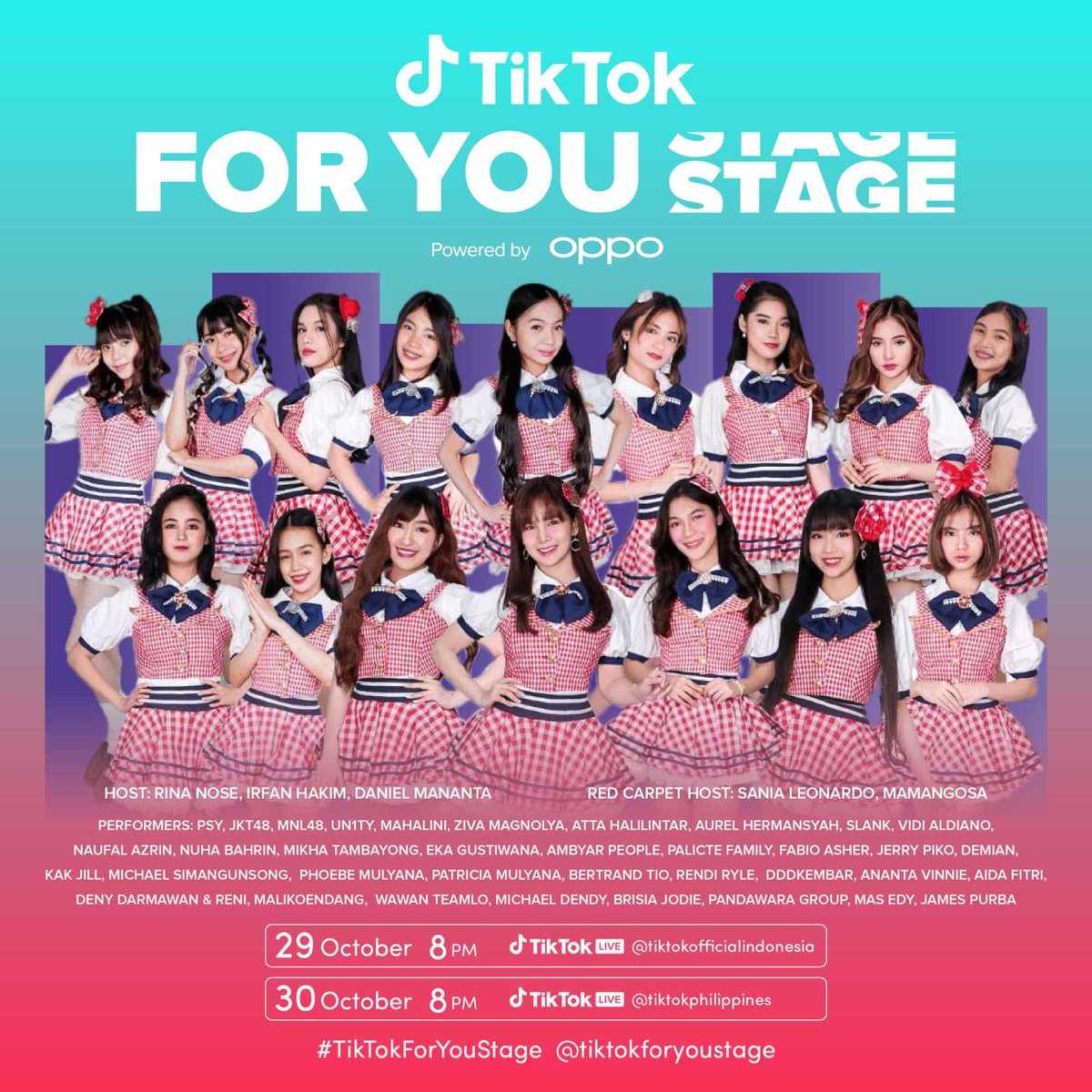 TikTokPH's tweet photo. MNLoves, you do not want to miss this! 

catch @mnl48official perform LIVE in Indonesia! 🇵🇭

watch them slay the #TikTokForYouStage here 🤩https://t.co/MqSe1JX9Rs https://t.co/CXYYKm94E0