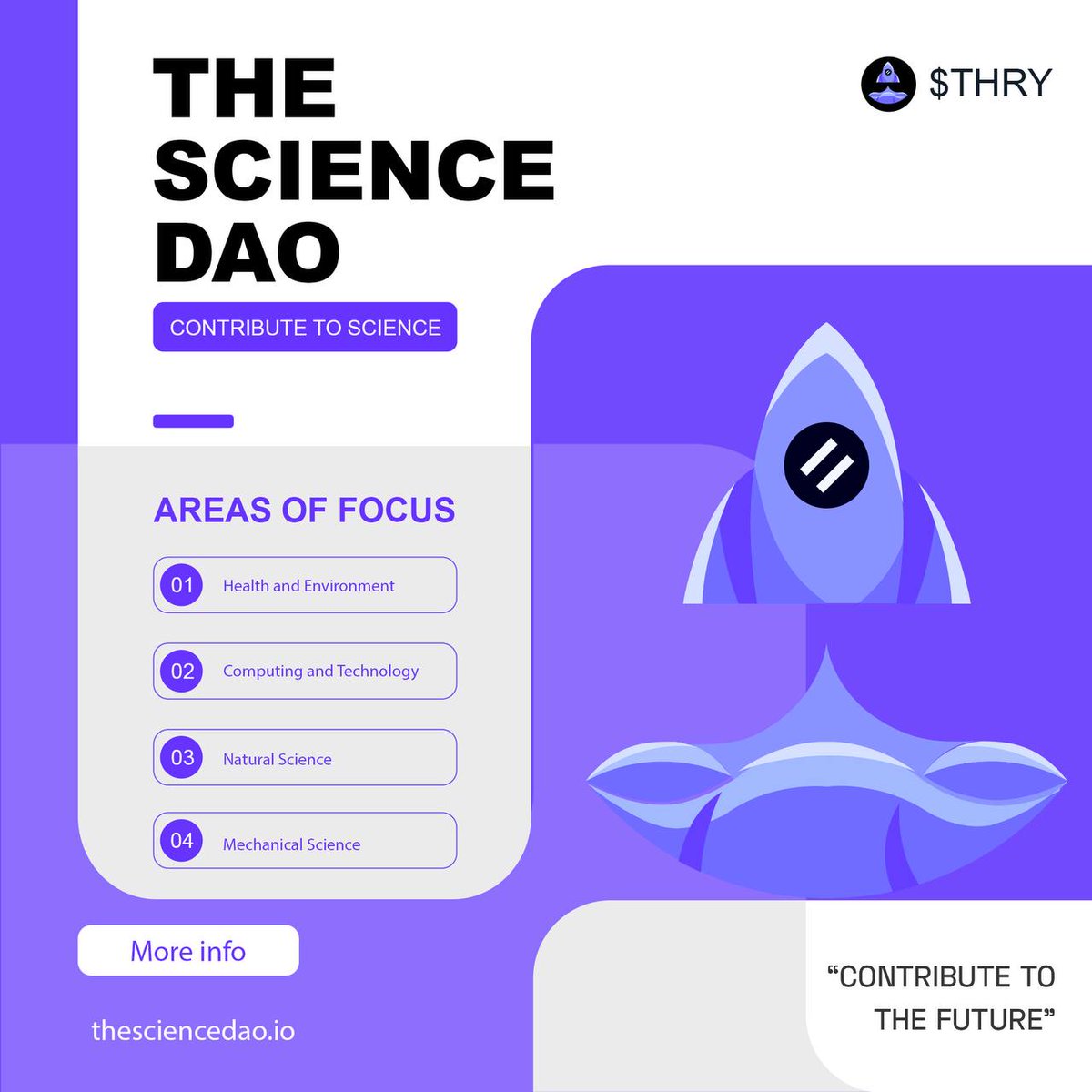 Contribute to the future with the Science DAO!

thesciencedao.io

$THRY #TheScienceDAO #ScienceDAO #SciDAO #Tech #Innovation #Science #DeSci #DeFi