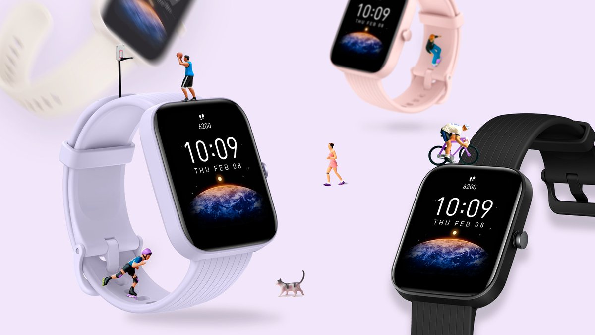 AmazfitIN's tweet photo. Conquer the field in style 🎾🏀🚴‍♀️

Enjoy the super sized 1.65” display of the new BIP 3 and BIP 3 Pro and make your wrist look dashing while you hustle hard  😉✨

#Amazfit #Smartwatch #BIP3 #BIP3Pro #Sports #GoBIGwithBIP #UpYourGame https://t.co/NVWQPjitMp