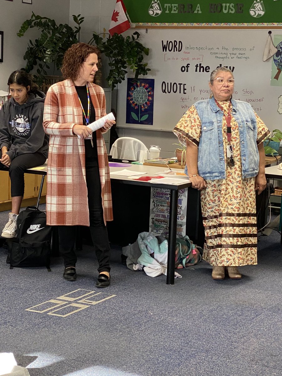 Sending a heartfelt thank you to <a href="/MJosephineSmall/">Kokom Tweets</a> and Erin Freadrich <a href="/WCPS72/">Wolf Creek Schools</a> for guiding my class through such an important role play activity. #blanketceremony  <a href="/Lacombejrhigh/">Lacombe Junior High</a>