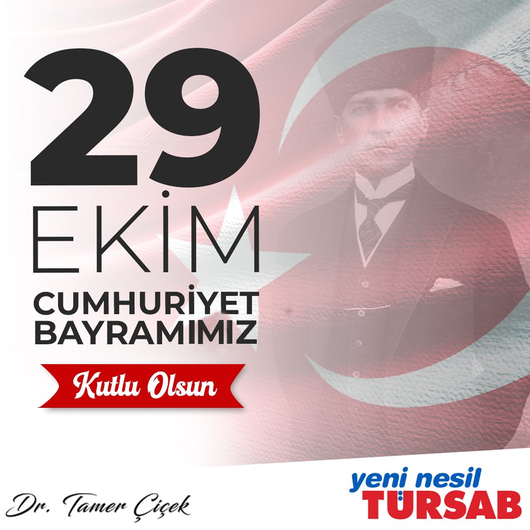 Bugünümüzü ve yarınımızı borçlu olduğumuz cumhuriyeti kuran ve bizlere emanet eden Mustafa Kemal Atatürk ve arkadaşlarını saygıyla anıyoruz. Cumhuriyetimizin 99. yılı kutlu olsun!

#cumhuriyetbayramı #29Ekim #29Ekimcumhuriyetbayramı #mustafakemalatatürk