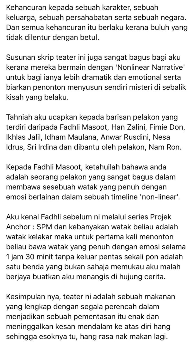 Don_Aziz's tweet photo. Teater Asrama-Ra : Dorm Putra Act II - ⭐️⭐️⭐️⭐️⭐️
Jemput baca ulasan Mat Don mengenai sebuah pementasan teater yang penuh dengan gelak tawa, suka duka dan penyesalan sebagai seorang pelajar.
@Taqim_Zaki @FadhliMasoot @RealFimieDon @HanZalini @_Nam_Ron_
#ASRAMARADORMPUTRA https://t.co/mH5pTlu5fT