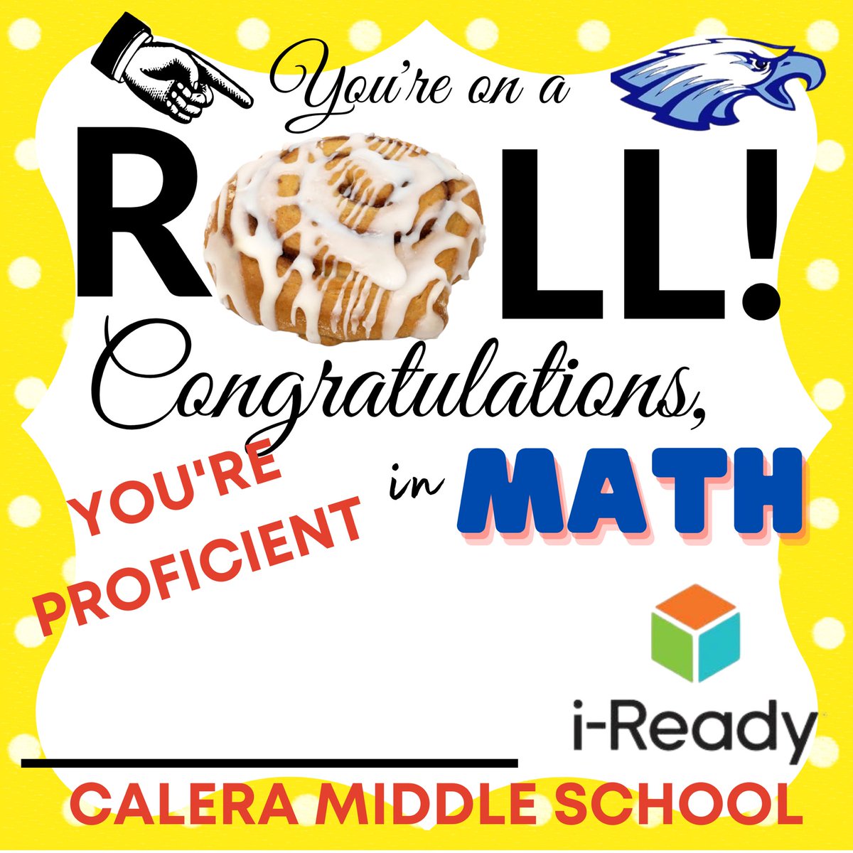 🦅Today we rewarded students that reached “Proficient” status on their first iReady diagnostic test. Keep up the good work!