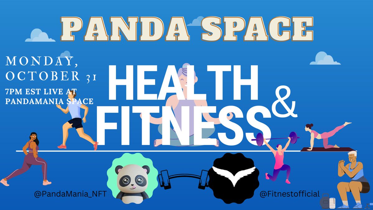 PandaMania_NFT's tweet image. ❤️, RT &amp;amp; TAG 3 for chance at PANDA NFT!

Must follow @Fitnestofficial &amp;amp; @PandaMania_NFT 

MUST RSVP &amp;amp; BE IN SPACE:


Bringing healthy lifestyles and fitness into Web3. discord.gg/Fitnest MINTING NOV. 10th

#health #fitness #mentalhealth #wellness #nft