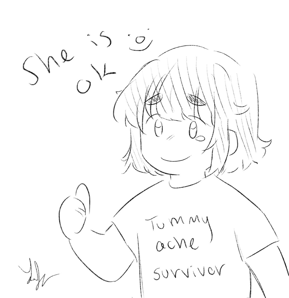 dw she's fine, she just ate too many choco cornets and got a tummy ache but she's being so brave abt it