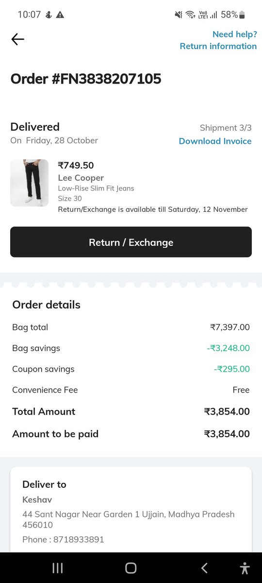 KeshavAtal4's tweet photo. @AJIOLife I had ordered a LEE COOPER jeans and what i recieved was entirely different, some NETPLAY jeans. Neither the brand, nor the size was similar to what i had ordered. 

WORST SERVICE EVER. https://t.co/b4vPW2bXv5