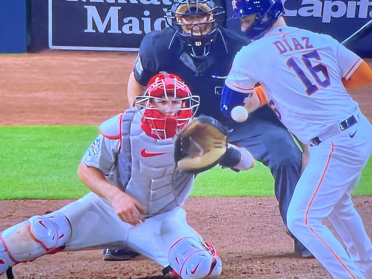 CodifyBaseball's tweet photo. Those of you who follow Codify know how much we hate this behavior.  To see it in the World Series and in such a key situation is sickening.  Thank God James Hoye made the right call here. https://t.co/OPTwiZ63qX
