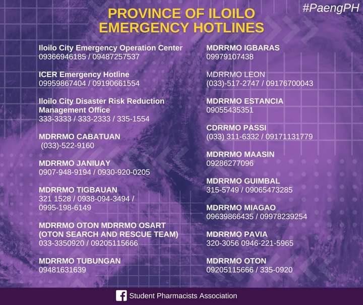 aiah_BINl's tweet image. EMERGENCY HOTLINES ‼️ : Iloilo, Capiz &amp;amp; Antique #CapizNeedsHelp #PaengPH