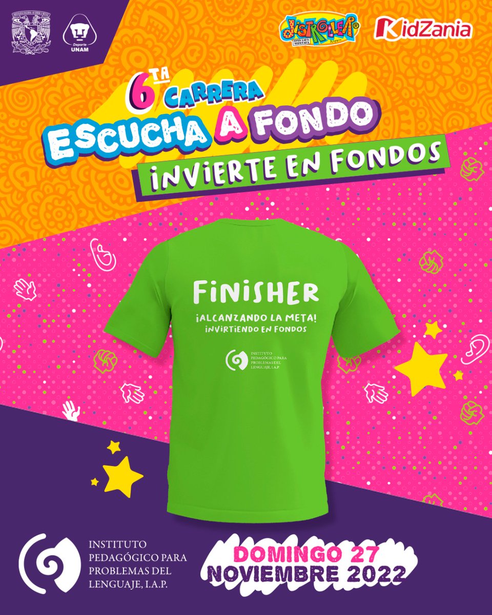 MetaSportsM's tweet photo. ¿Ya te inscribiste? 🌈🧒🏻👦🏽 6ta edición de Escucha a Fondo, ¡Corramos por los niños sordos! 

El Kit incluye:
✅2 playeras, runner y finisher.
✅Medalla 
✅Bolsa
 https://t.co/uGldgnPKsI 

#running #Runner #Run #Kids #runningkids #escuchaafondo #Kids #mx https://t.co/BpdMulvZNf