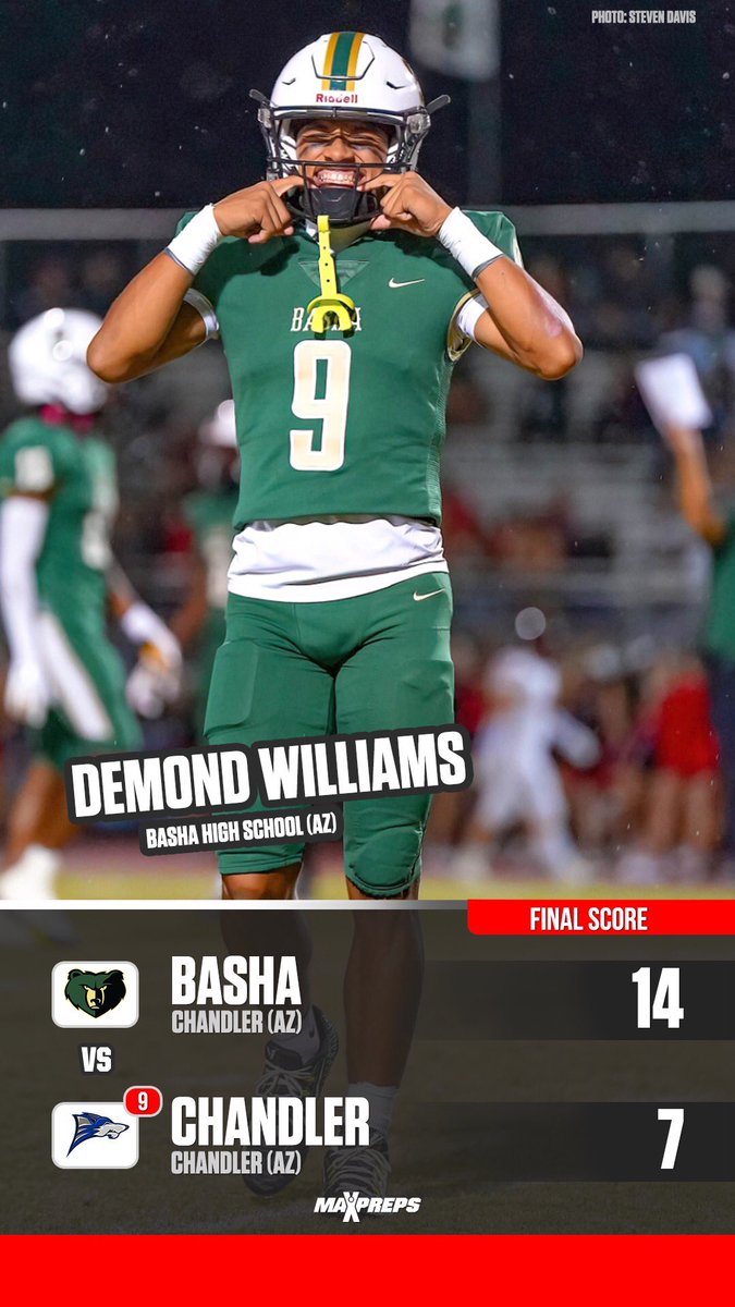 Basha upsets No. 9 Chandler 14-7 in defensive slugfest! 🤯 ✍️: maxpreps.com/news/Td-a5G7ja…