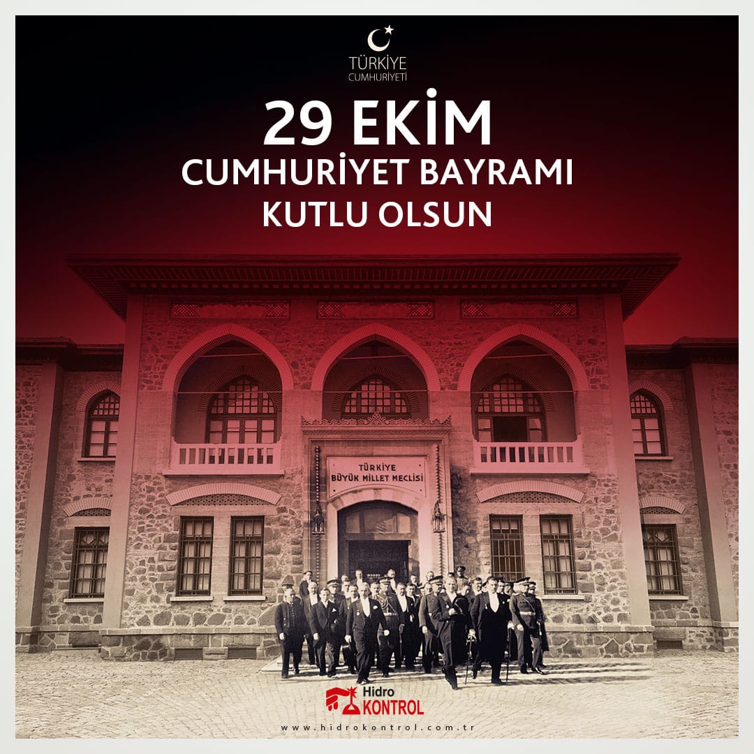 Cumhuriyetimizin 99. kuruluş yıl dönümünde başta Gazi Mustafa Kemal Atatürk olmak üzere vatan toprağı uğruna fedakârlıkla mücadele eden gazilerimizi minnetle yâd ediyor, şehitlerimizi rahmet ve minnetle anıyor, 29 Ekim Cumhuriyet Bayramı’mızı kutluyoruz. #Hidrokontrol