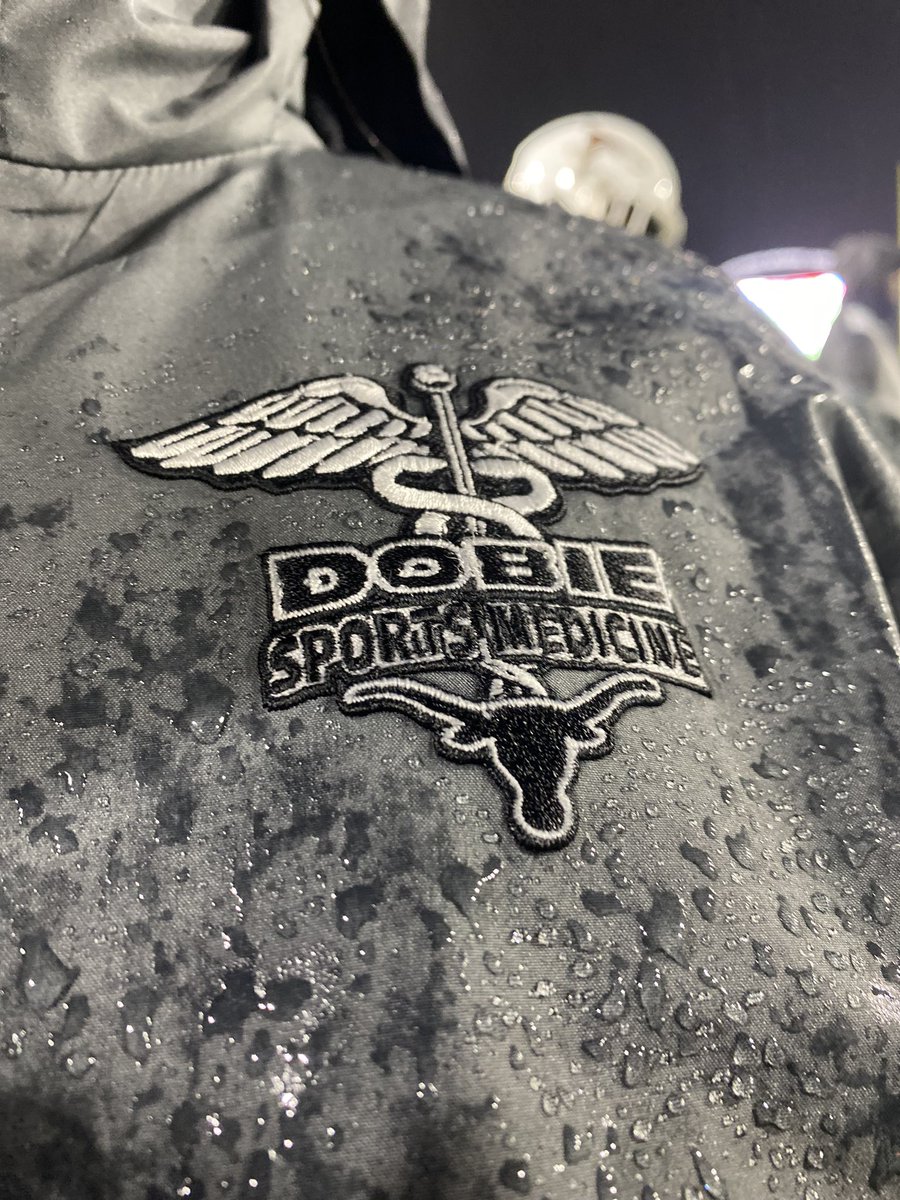 DobieSportsMed's tweet photo. Our program was definitely ready for todays rain. Thanks @BoathouseSports for supplying us with full waterproof sets to keep us dry while we take care of our athletes. https://t.co/PDJfexKGBH