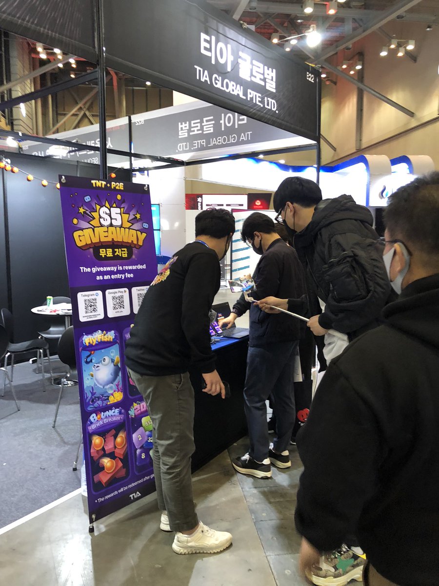 TNT_p2e's tweet photo. We’re reaching the end of our participation at the 2022 BWB blockchain week Busan! Thank you to everyone who came to our booth and showed interest in TNT! 💜💜#P2Egaming #Blockchain #gaming #PlayToEarn #hypercasual #NFTCommunity #GameFi #BWB2022 https://t.co/EanGAK8oJr