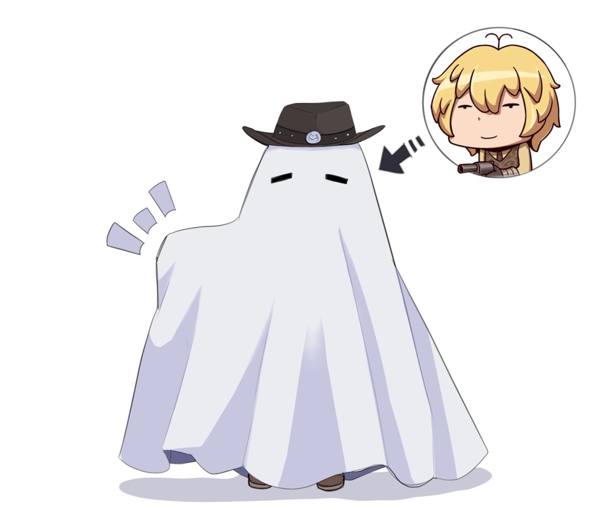 #NewProfilePic

" ก็ประมาณนี้ล่ะมั้งนะ ผีผ้าคลุมยังไงล่ะ ~ ว่าไปนั่น "

สุดท้ายแล้วก็เลือกใช้ผ้าปูเตียงแทน
ส่วนที่ว่าเป็นผ้าปูเตียงของใครนั้น …

ครับ ไม่ใช่ของบิลลี่คุงแน่ๆ แล้วหนึ่ง