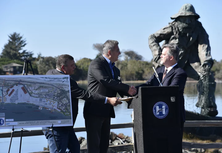 Staging a photo op for an offshore wind love fest in front of the iconic fisherman statue in Humboldt, Ca cant be an oversight.  Talk about adding insult to injury..