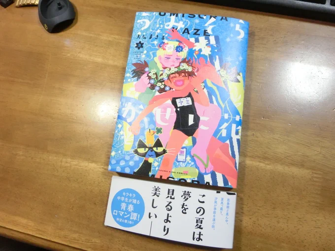 うみそらかぜに花 届きました!今回もなんて華やかな表紙なんでしょう。 パースの効いた夏夏の絵がてんこ盛りです!