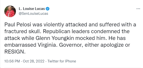 bluevirginia's tweet photo. There's no chance Youngkin will resign, unfortunately. What we need to do is make sure that Dems win back the House of Delegates &amp;* hold the State Senate next year, then REALLY ramp up the oversight of this horrendous administration. https://t.co/0cdKokU0i5 h/t @SenLouiseLucas https://t.co/kOCag9E7ed