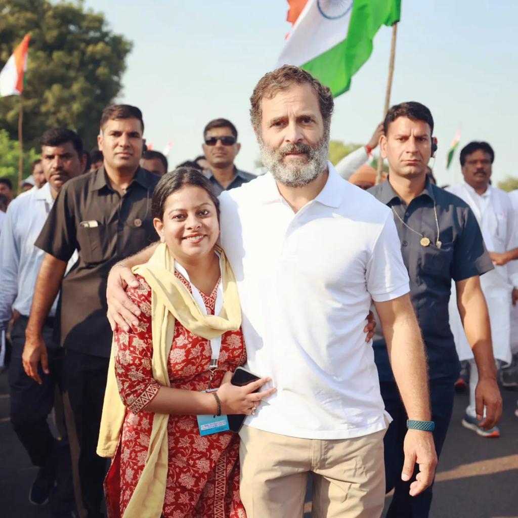 DwivediSurbhi's tweet photo. Once you meet @RahulGandhi , there is no going back. He is the hope &amp; future of India. 

My leader yesterday, today, tomorrow &amp; forever 🌟 https://t.co/srqvmH1Qn0