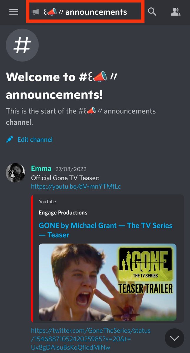 strangward_emma's tweet photo. @MichaelGrantBks Here's a few snippets of the GONE discord server. You can also help moderate it, but it's not required as there is a lot of moderation already in place to ensure safety and security. I may be biased as I use Discord a lot, but I think Discord is go-to for such fandoms/communities https://t.co/YK75EQgaJn