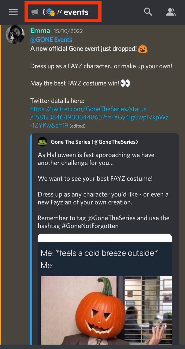 strangward_emma's tweet photo. @MichaelGrantBks Here's a few snippets of the GONE discord server. You can also help moderate it, but it's not required as there is a lot of moderation already in place to ensure safety and security. I may be biased as I use Discord a lot, but I think Discord is go-to for such fandoms/communities https://t.co/YK75EQgaJn