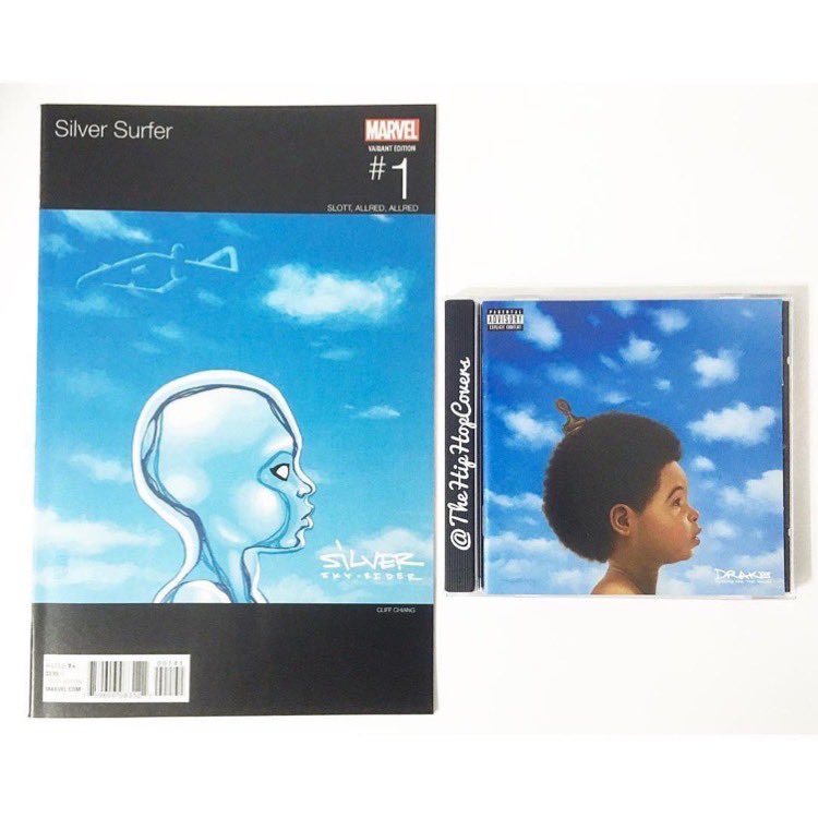 TheHipHopCovers's tweet photo. Music Artist: #Drake Album: #NothingWasTheSame #NWTS
#Marvel comic book: #SilverSurfer Issue # 1 (Cover 1) Variant cover art by: #CliffChiang #HipHopCovers #HipHopVariants https://t.co/V935dvnmwa