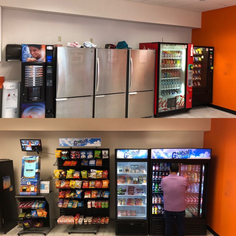 VendingService2's tweet photo. From boring to BOLD! We can transform your tired breakroom into a modern, sleek refreshment center.
#officelunch #breakroom #micromarket #Florida #officelunch https://t.co/HUPhkARFzB