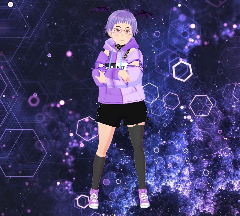 horonyx's tweet photo. Had so much fun customizing the hoodie for my SojuBat model! Everything else are presets or freebies from Booth. Please ignore the wonky bat design at the back—will fix that later on. #VRoidStudio #vroid #vroidmodels #vroidcharacters https://t.co/ya9I78Iqa8
