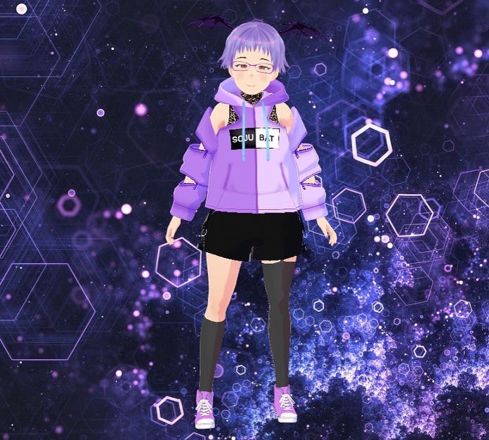 horonyx's tweet photo. Had so much fun customizing the hoodie for my SojuBat model! Everything else are presets or freebies from Booth. Please ignore the wonky bat design at the back—will fix that later on. #VRoidStudio #vroid #vroidmodels #vroidcharacters https://t.co/ya9I78Iqa8