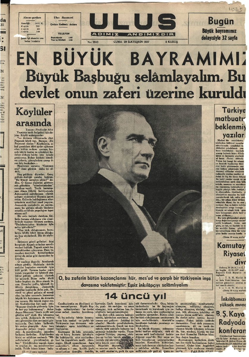 Burhimum's tweet photo. Tebaayı vatandaş, dogmayı ilga, cahili aydın, bölücüyü derdest, gericiyi mevta, işgalciyi pişman eden Cumhuriyetimiz ve Başbuğu Atatürk yaşasın.
Bayramımız kutlu olsun. 🇹🇷 https://t.co/CA1WkxZqyh