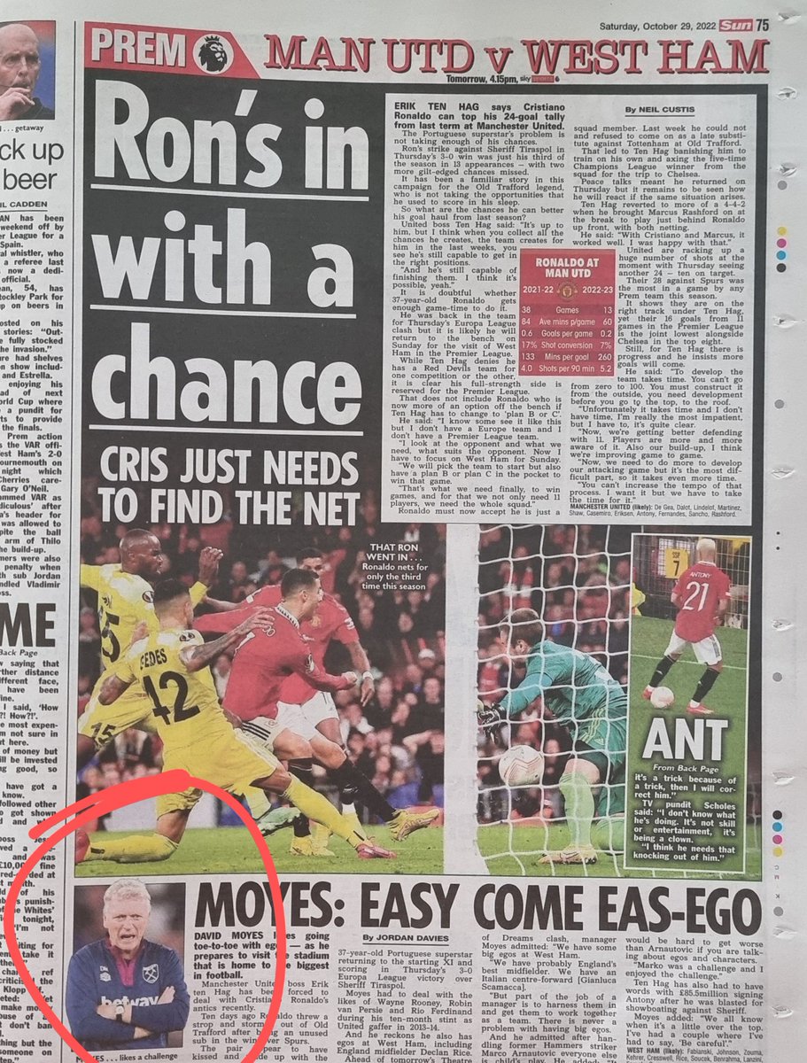 davidloveday85's tweet photo. Got a nice picture of David Moyes in todays Sun https://t.co/fIVkM5CwzC