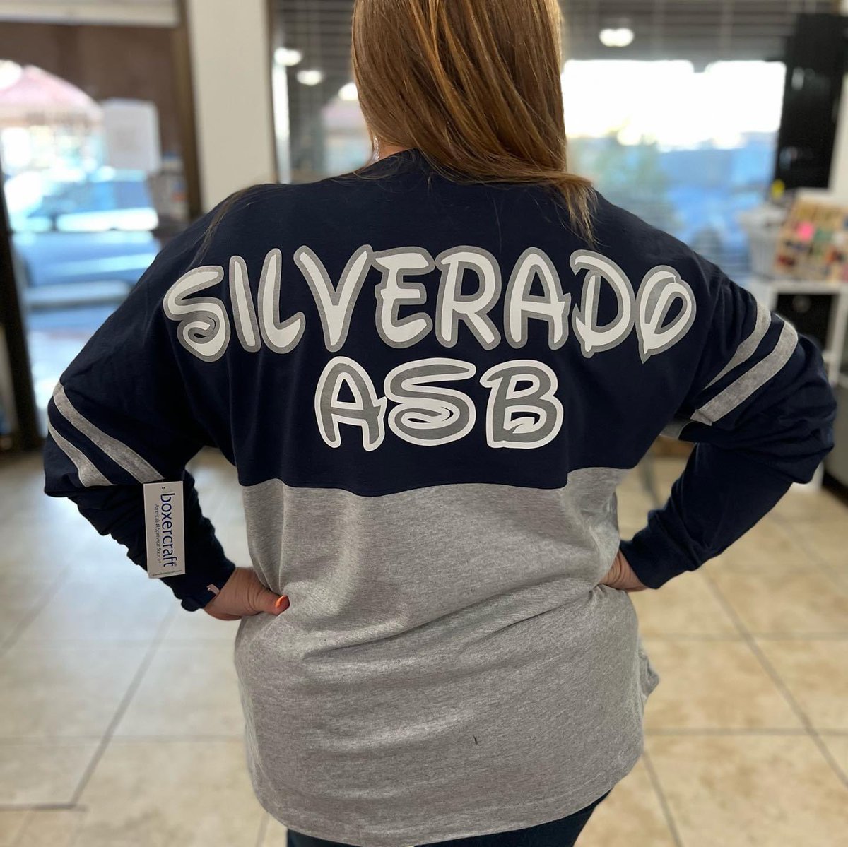 WeGotEmUpland's tweet photo. Love the how the new @Silverado_HS ASB Spirit Jerseys and custom patches for Top 10 turned out! Spirit Jerseys can be printed in glitter or plain! So cute!  💙🤍#silveradohighschool #silveradoasb #asb #top10 #wegotemtees https://t.co/OJBrzc4kjL