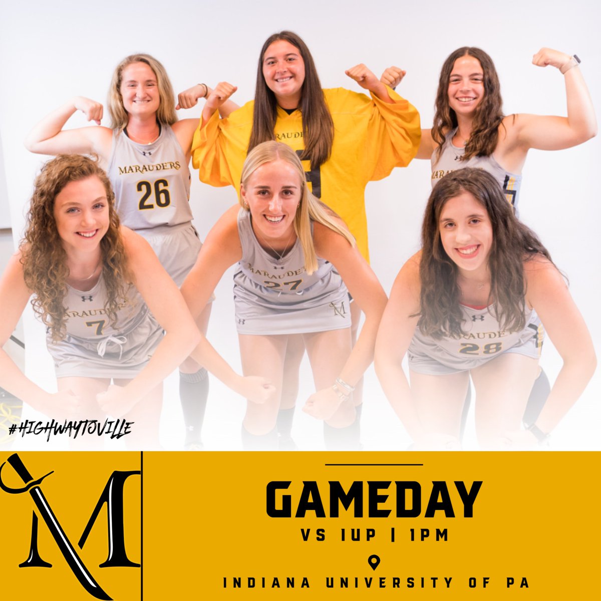 Game this afternoon at 1pm at IUP. #HighwayToVille #MUFH