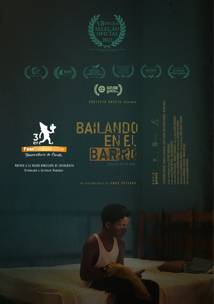 🏆 Felicitaciones al joven cineasta zuliano Antonio Márquez @shitzuelan, al director @_omar_arteaga y a cada integrante del equipo de <a href="/beebfilm/">Bailando en el Barro</a> por haber logrado el Premio a la Mejor Dirección de Fotografía en el 3er FESCtival de Cine Universitario de Cúcuta. 👏🏻

#CineVenezolano