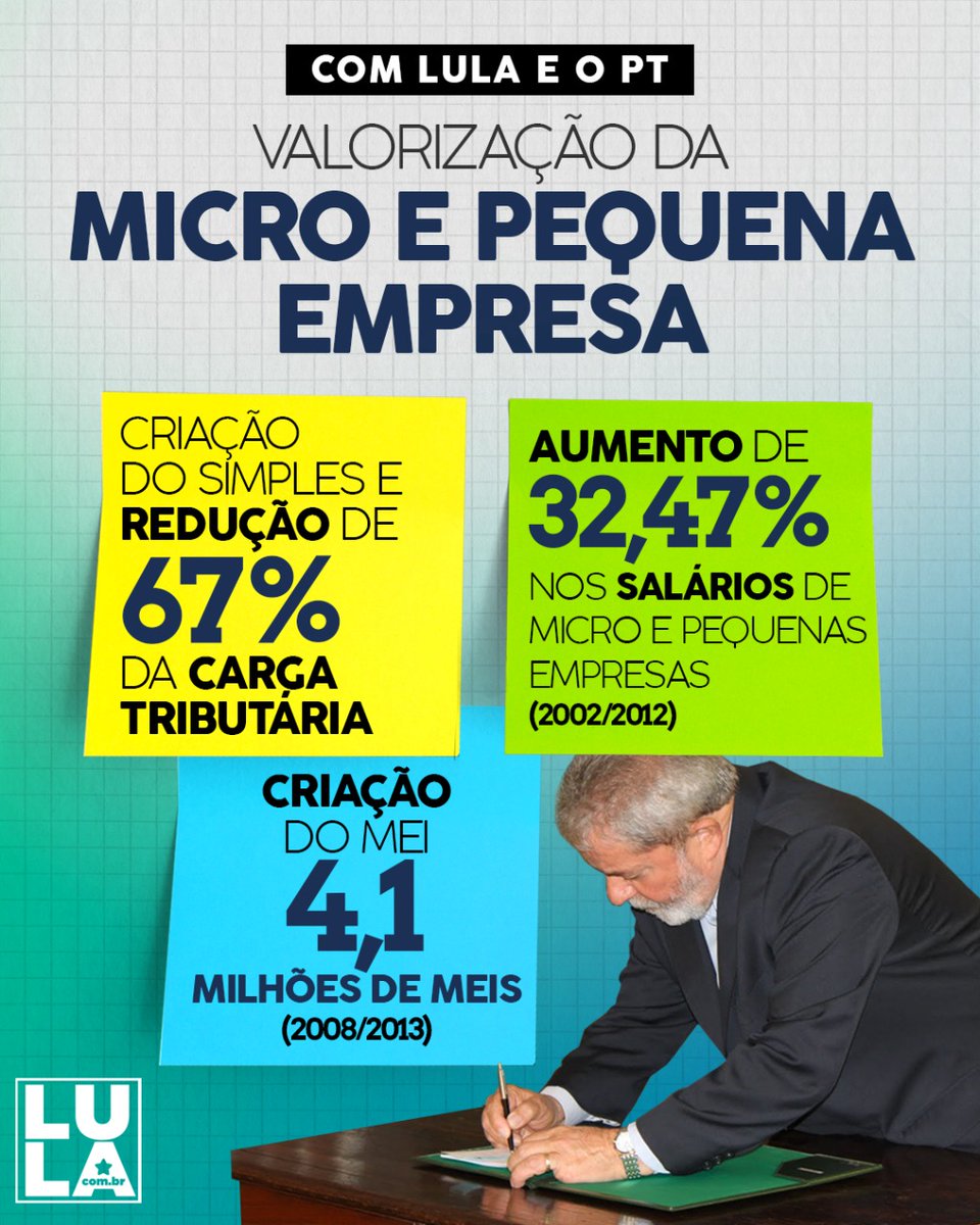 tesoureiros's tweet photo. @ThiagoNigro Foi Lula quem criou.

LULA CRIOU O MEI https://t.co/FrDDYBxotP