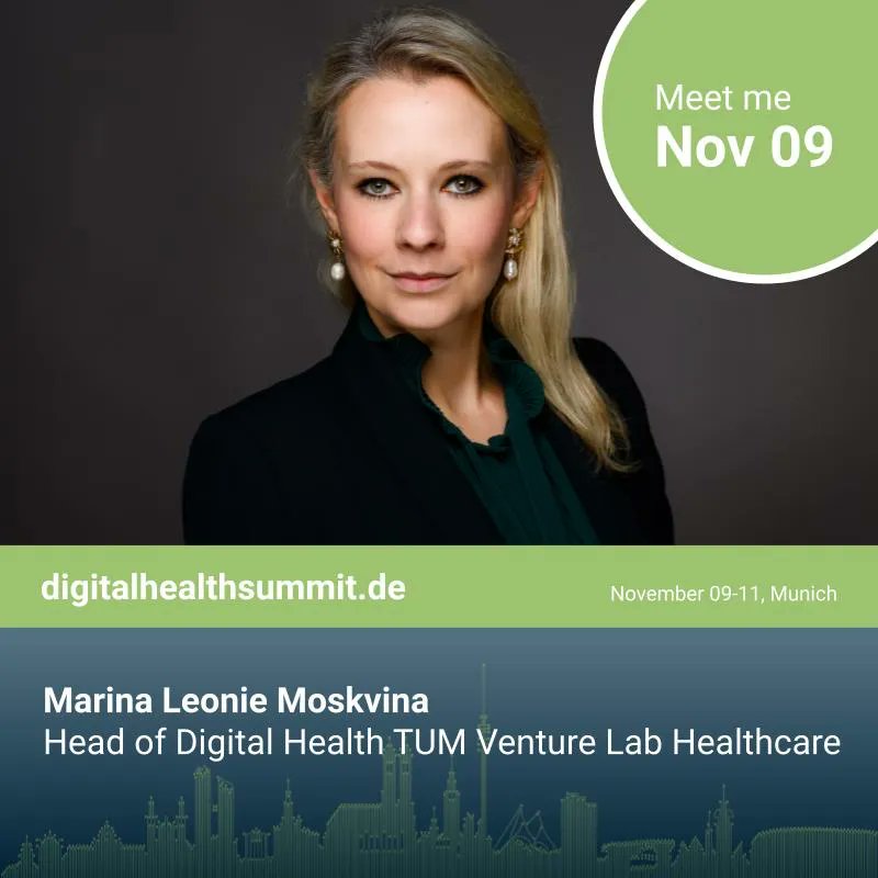 Meet Marina Leonie Moskvina at the Digital Health Summit 2022. Register now at our website: buff.ly/2JXqKlj #dhsmuc22 #munich #digitalhealth #healthcare #innovation #entrepreneurship #medicine #health #hospital #patients