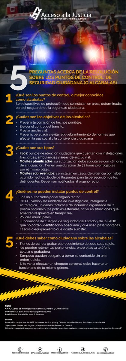 AccesoaJusticia's tweet photo. Para que lo sepas: si grabas videos o tomas fotos en un #PuntoDeControl, los funcionarios a cargo no pueden obligarte a borrar su contenido sin una orden judicial #JusticiaVe https://t.co/jKSOdx5iKe https://t.co/hhEwqz3xNI