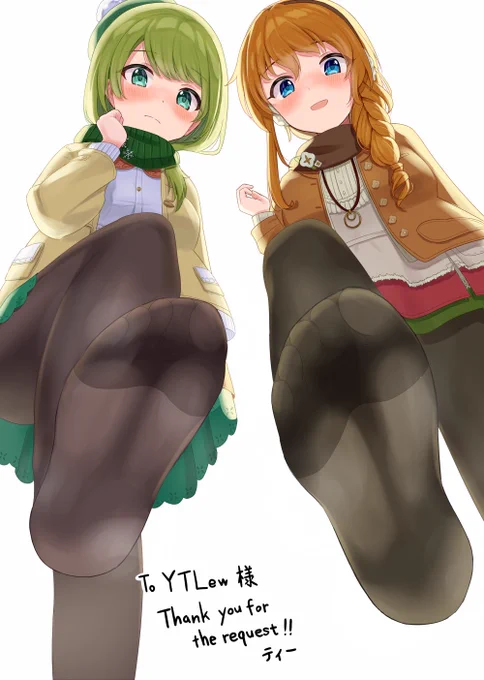 skebにてバトルガールハイスクールの常磐くるみと天野望を描かせていただきました。再度ご依頼いただきありがとうございました!#バトガ #バトルガールハイスクール 