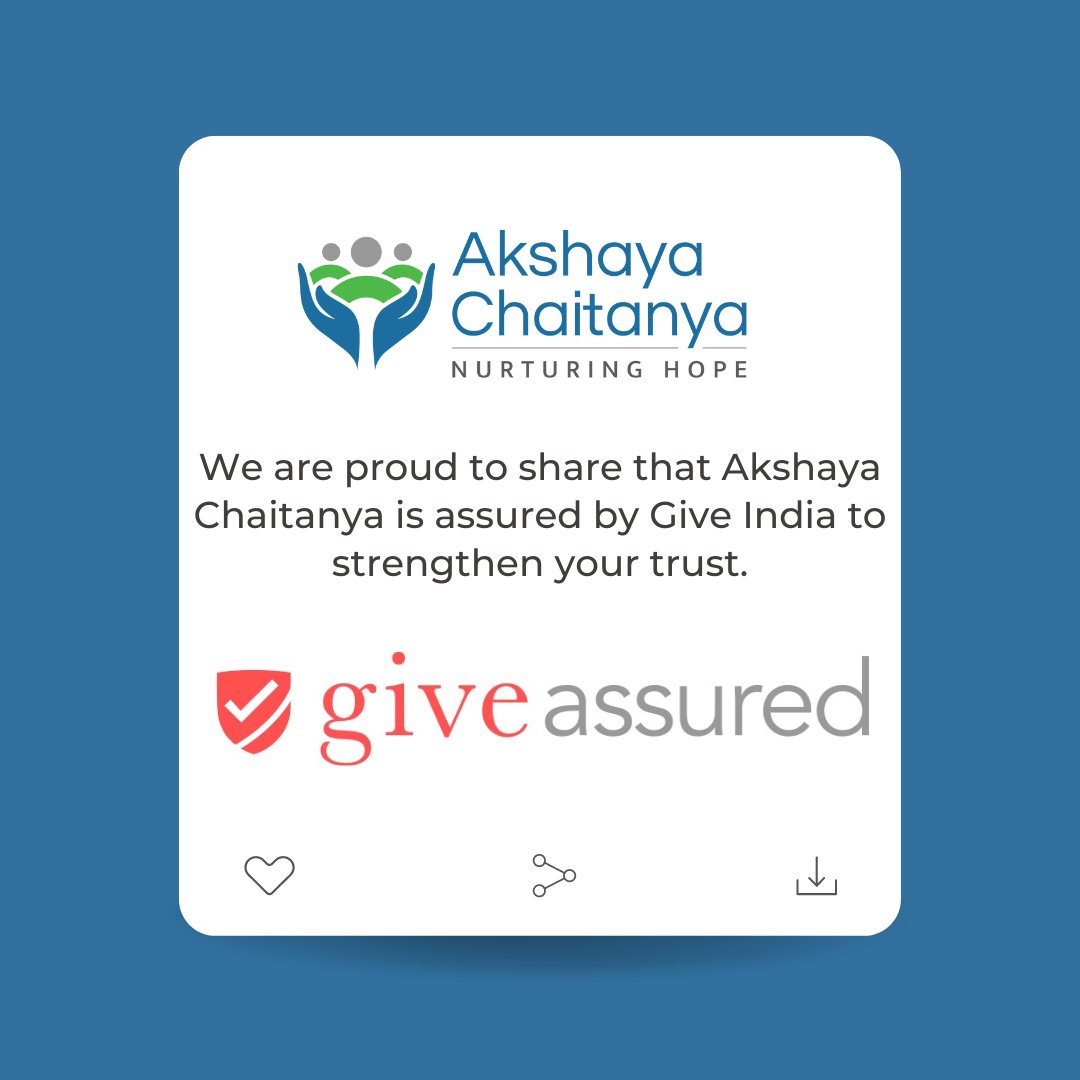 AkshayChaitanya's tweet photo. After a thorough due diligence process and critical legal &amp; compliance checks, @GiveIndia has listed Akshaya Chaitanya as a 'Give Assured' NGO so the donors can trust the organization with their donations. 

#GiveIndia #AkshayaChaitanya #GiveAssured #ngo #charity #csr https://t.co/IU3xUdCAhs