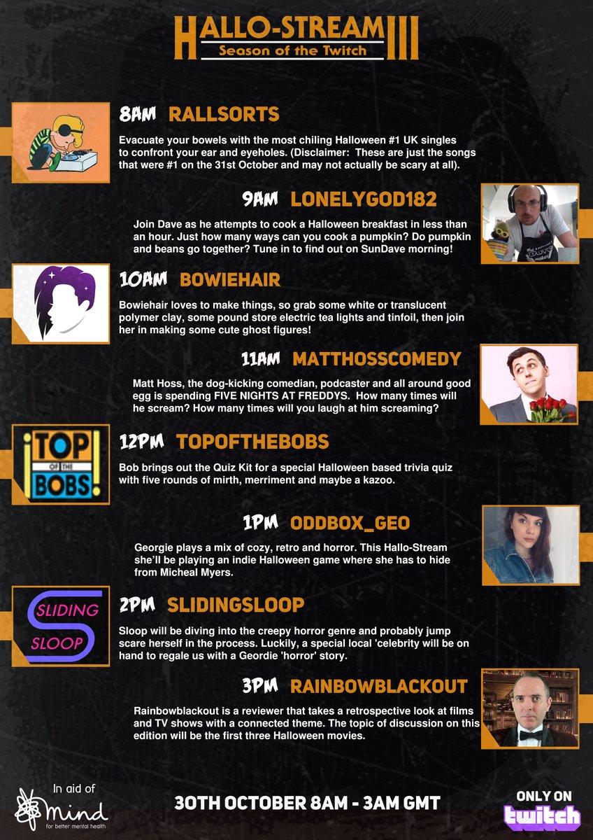 Rallsorts's tweet photo. However I believe Hallostream tomorrow is mandatory. Join me tomorrow at 8am and all these other lovely people who you should follow right now. https://t.co/bjQEFC4XPC