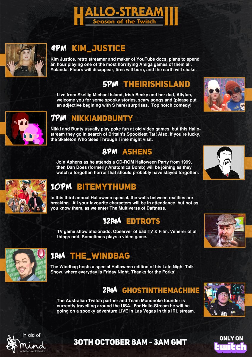 Rallsorts's tweet photo. However I believe Hallostream tomorrow is mandatory. Join me tomorrow at 8am and all these other lovely people who you should follow right now. https://t.co/bjQEFC4XPC