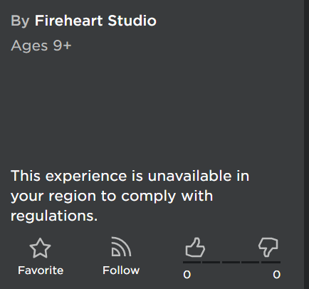 CarlsBodyguard's tweet photo. Looks like Roblox is locking some games for certain countries or regions. https://t.co/O75djD7sWx