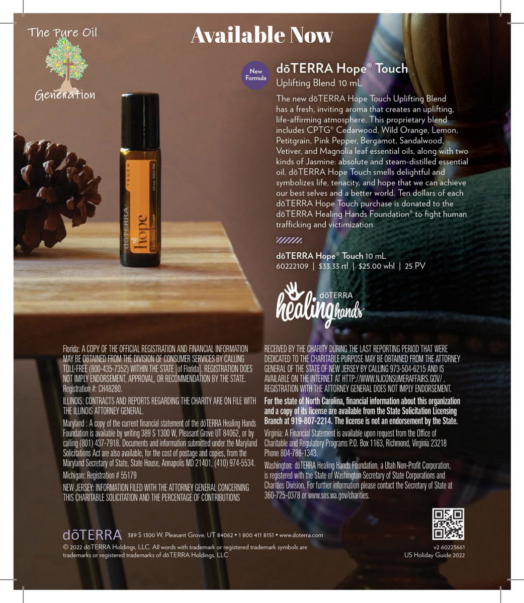 Pureoilgen's tweet photo. 🎄doTERRA 2022 Holiday Gift!!🎄 
Back by popular demand - NEW FORMULA doTERRA Hope Touch!!
The limit per item is 4!
If you have any questions click here: https://t.co/MFcIEdOh1p
#doterraessentialoil #pureoilgeneration #ichoosedoterra #holiday #gifts https://t.co/G6LdPupr0H