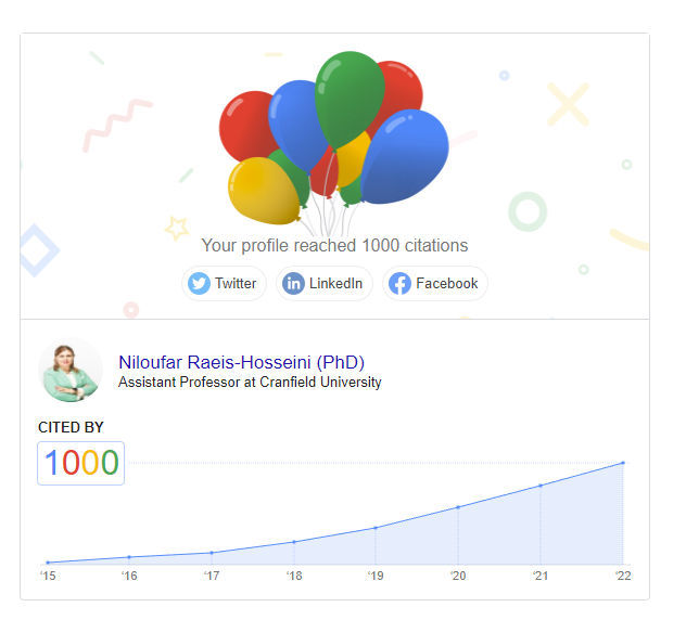 NiloufarNellie's tweet photo. Realizing that my #scholargoogle #citation reaches 1000 makes me responsible for working harder and being dedicated to #memristors #nanoelectronics #ReRAMs for the advancement of future #neuromorphic #computing https://t.co/LARW2zzBQa